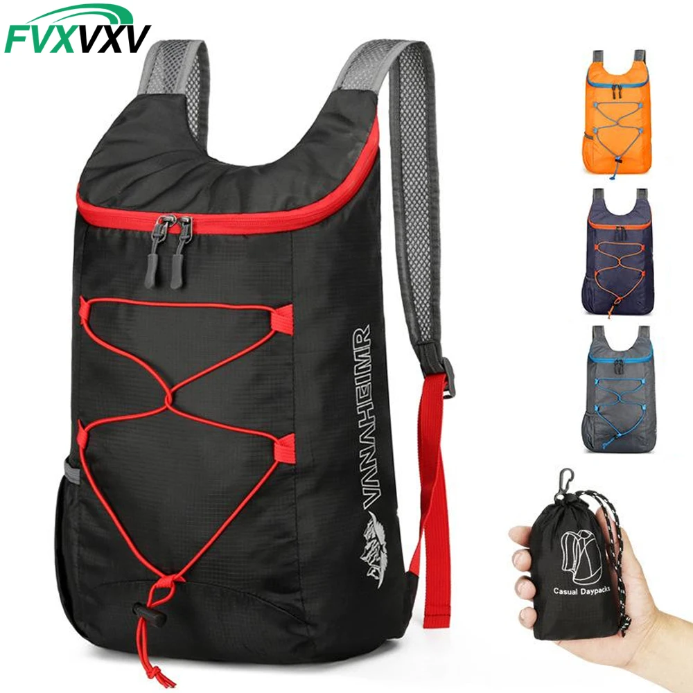 1 Stück faltbarer Rucksack, 15 l, leichter, wasserabweisender Reise- und Wanderrucksack für Outdoor-Sport, Camping, Tagesrucksack