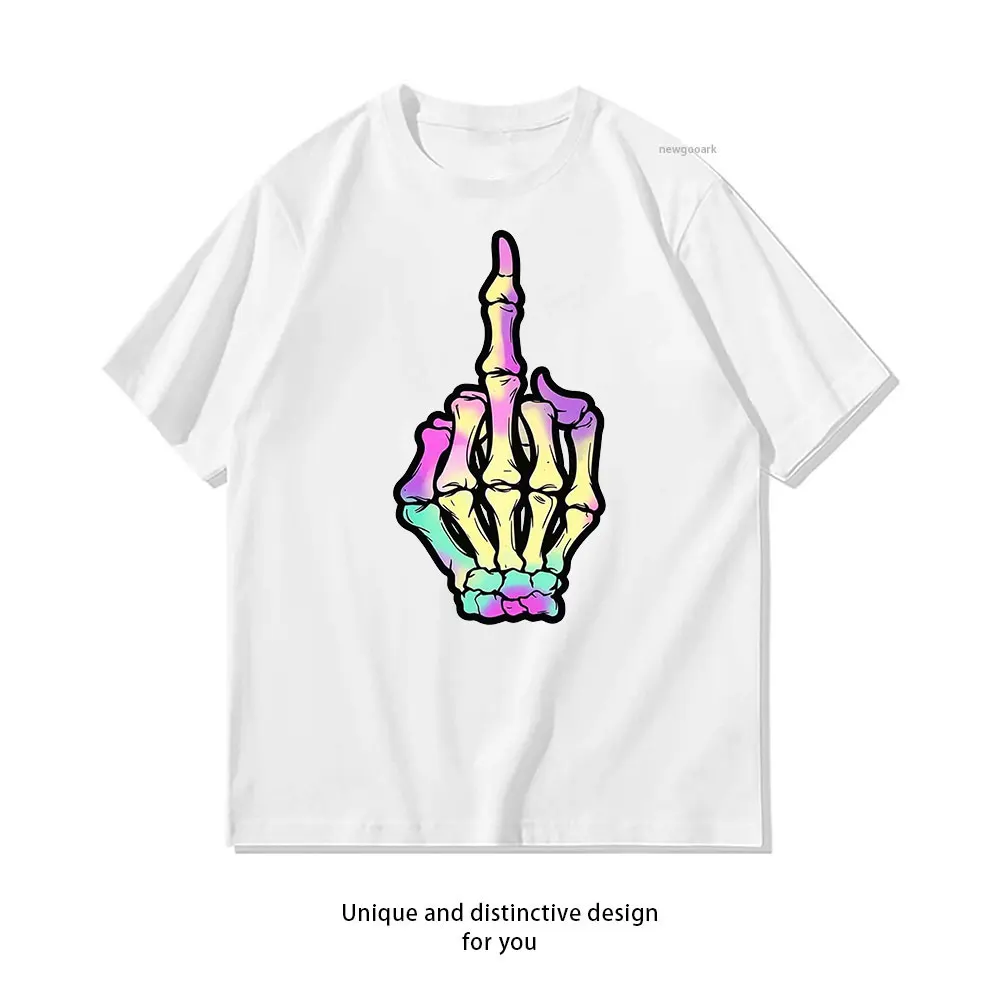 Colorful Finger Flash T-Shirt Casual cotton graphic t shirts Creative streetwear Classic O-neck shirt