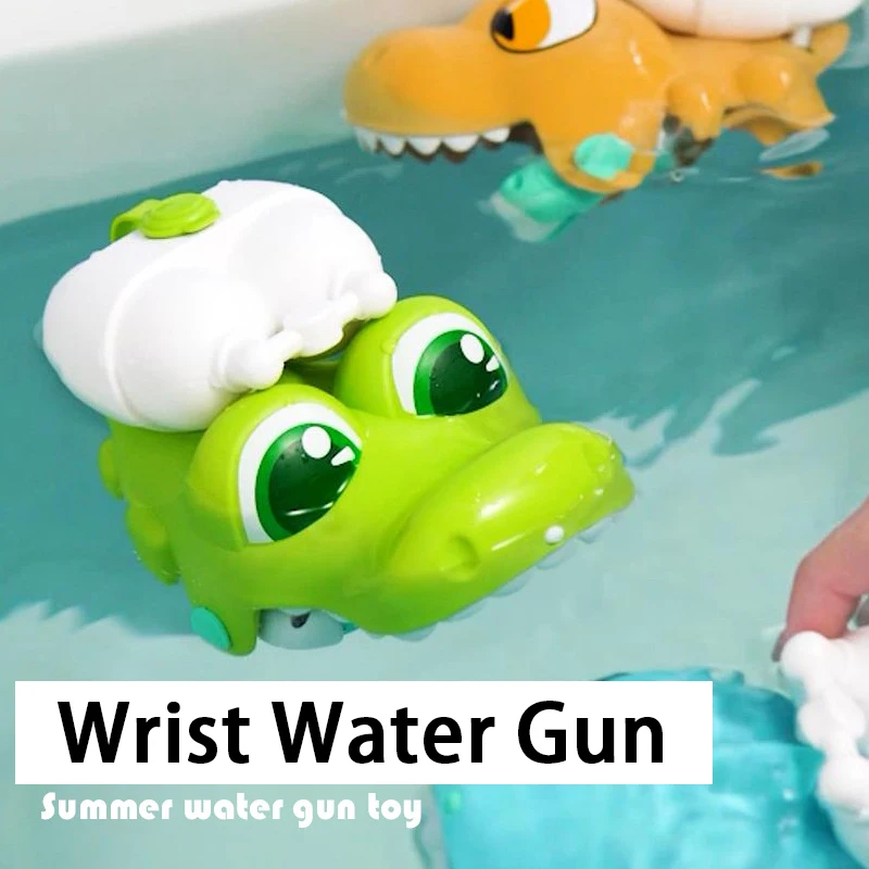 

Cartoon Hand Holding Water Gun Summer Boys and Girls Mini Wrist Water Gun Dinosaur Shark Water Playing Toy Summer Gift