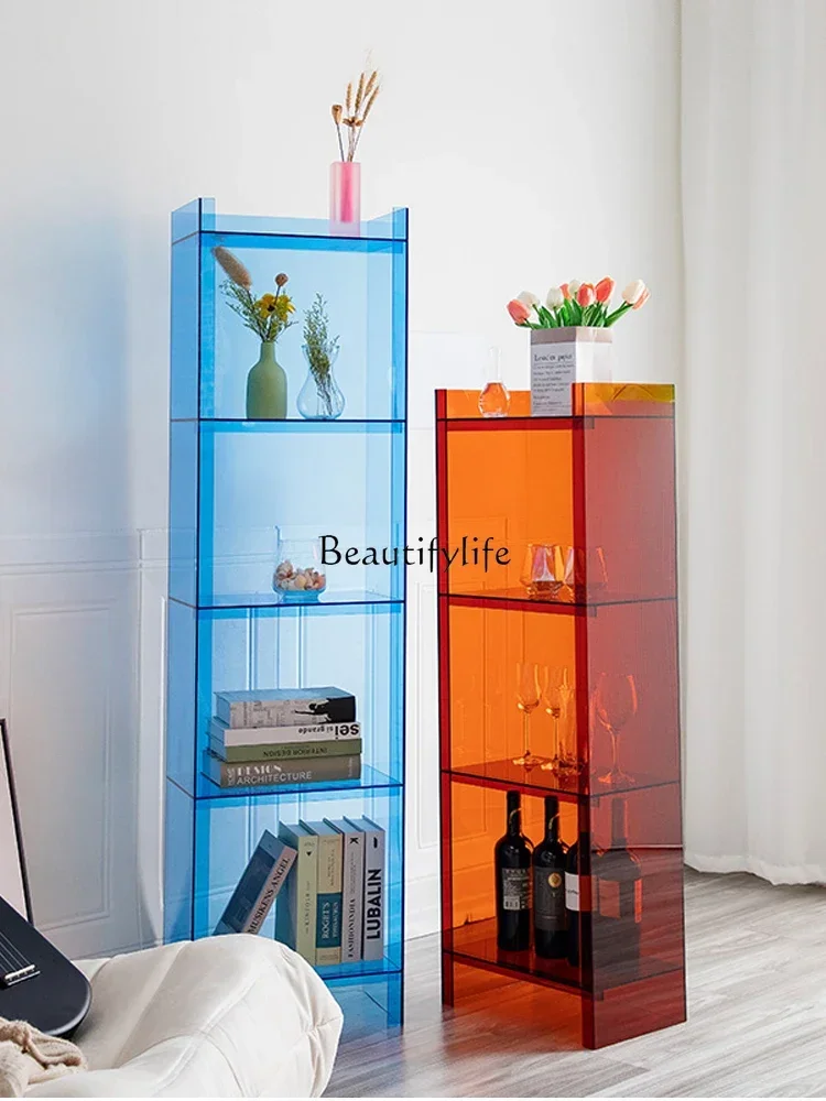 

FG10Light luxury acrylic living room storage display shelf Transparent creative multi-layer floor bookshelf
