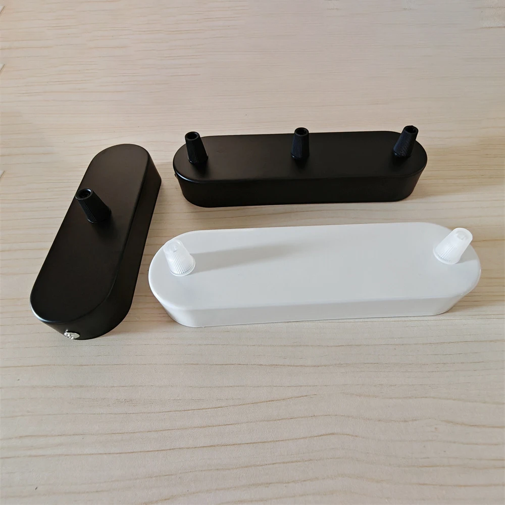 أسود أبيض سقف شنت لوحة لتقوم بها بنفسك تركيبات الإضاءة قاعدة مصابيح خمر قلادة مصباح 155 مللي متر/200 مللي متر لوحة طويلة قاعدة 1/2/3 ثقوب