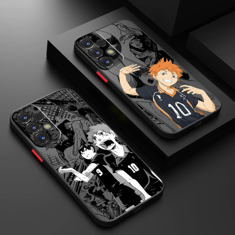 Haikyu Anime Comics Art Frosted Translucent For Samsung Galaxy S24 S23 S22 S21 S20 FE S10 S9 S8 Plus Ultra Pro 5G Matte