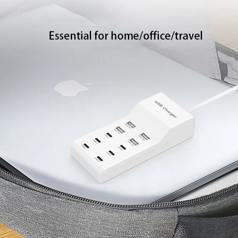 USB Charger 10-Port USB Charging Station for Multi Devices 50W USB Hub Adapter for iPhone Samsung Xiaomi Huawei Socket