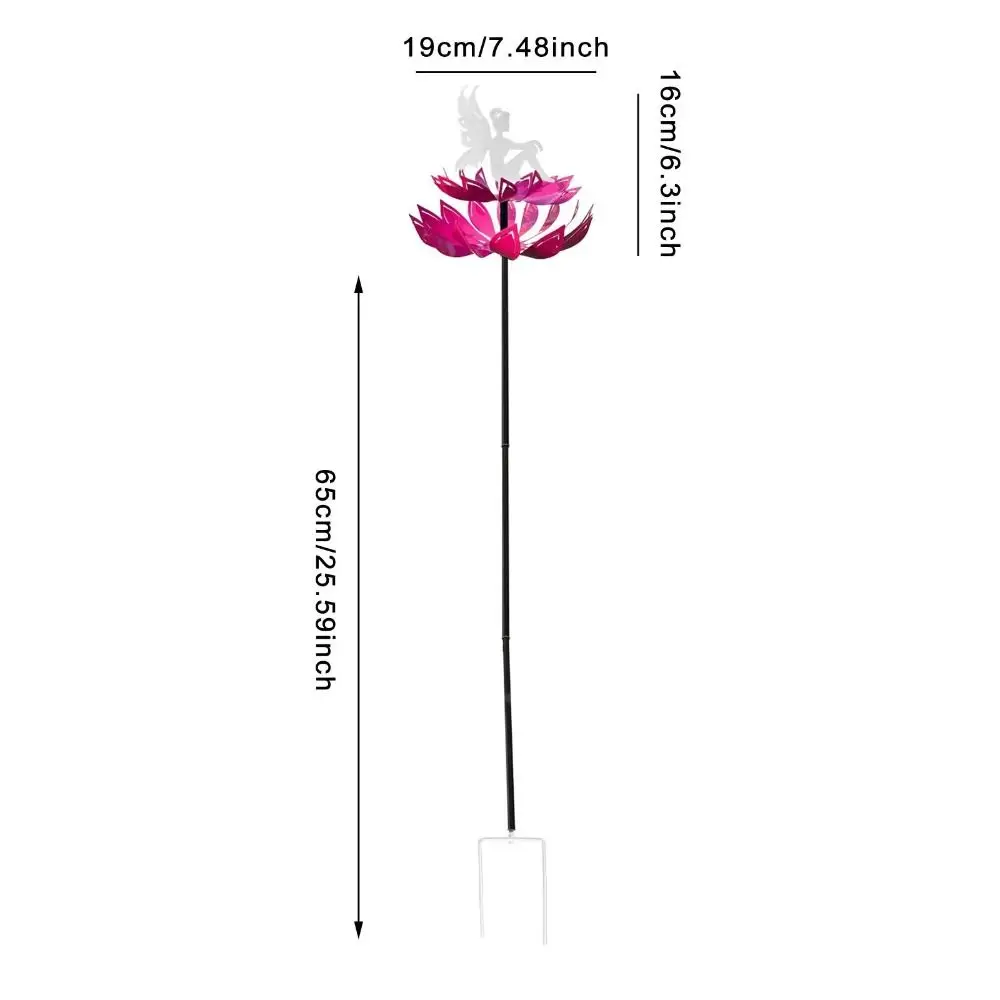 

Crafts Rotating Garden Flower Fairy Sculpture Iron Art Detachable Metal Windmill Creative Wind Spinner Yard