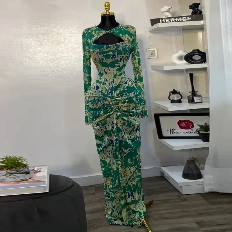 Vestido largo por debajo de la rodilla ajustado con pliegues y escote en V drapeado para mujer, Vestidos sexys para fiesta y Club nocturno 2025