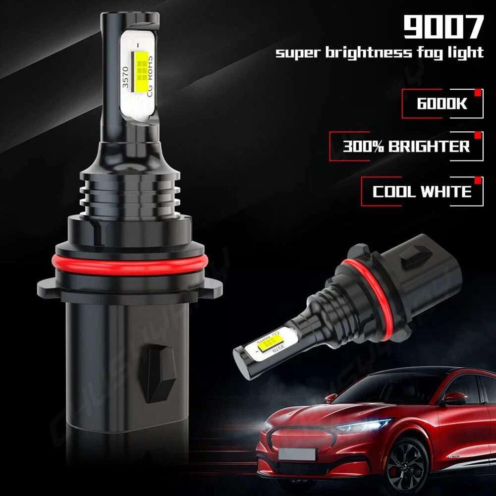 

2x 9007 HB5 LED Headlight Bulbs High Low Beam 6000K White Fanless Bright 9007 HB5 12000LM/per LED Headlight