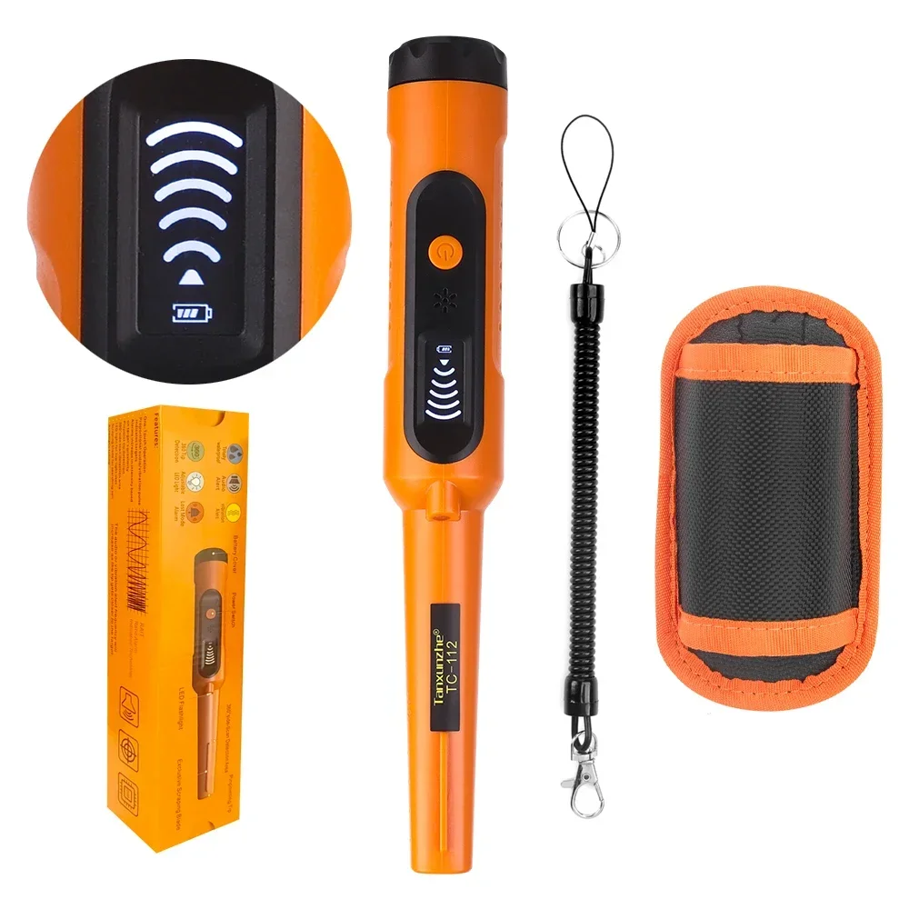 TC-112 كاشف المعادن المحمول 360 مسح متعدد الاتجاهات حساسية عالية فحص أمني مقاوم للماء وصيد الكنز