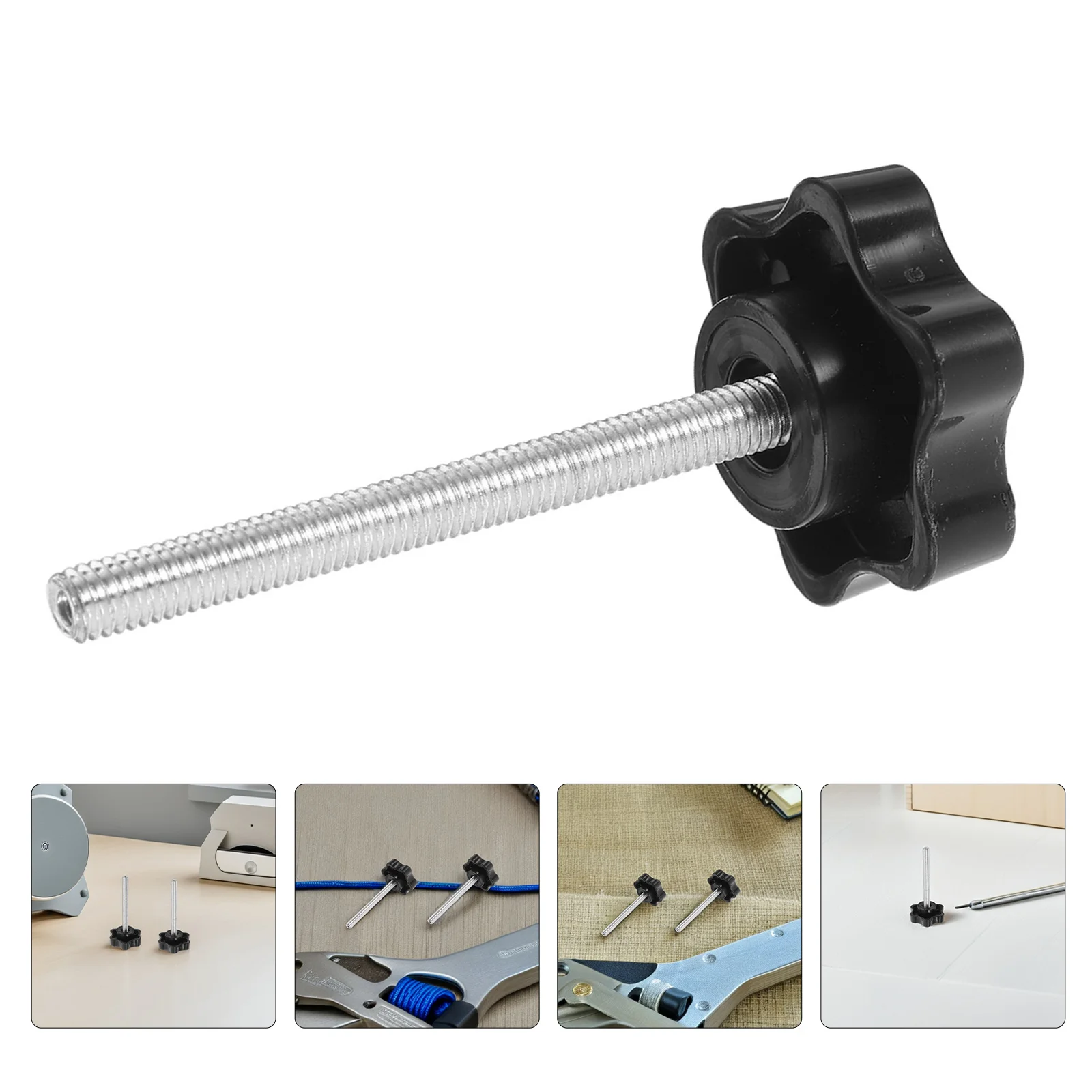 

4Pcs Assistive Walker Parts - M6 Knurled Thumb Screw with Plastic Pad - Wheel Walker Knob for Senior Mobility Devices Stability