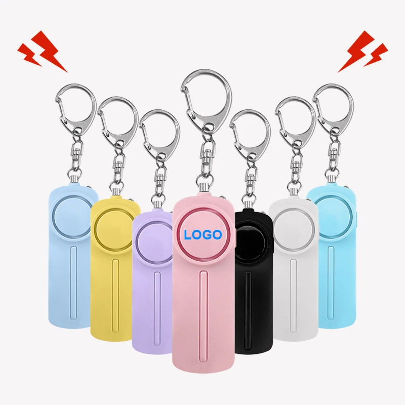 130db Emergency Self Defense Alarm Keychain Safety Defence Key Chain Led Security Personal Alarm Keychain for Women