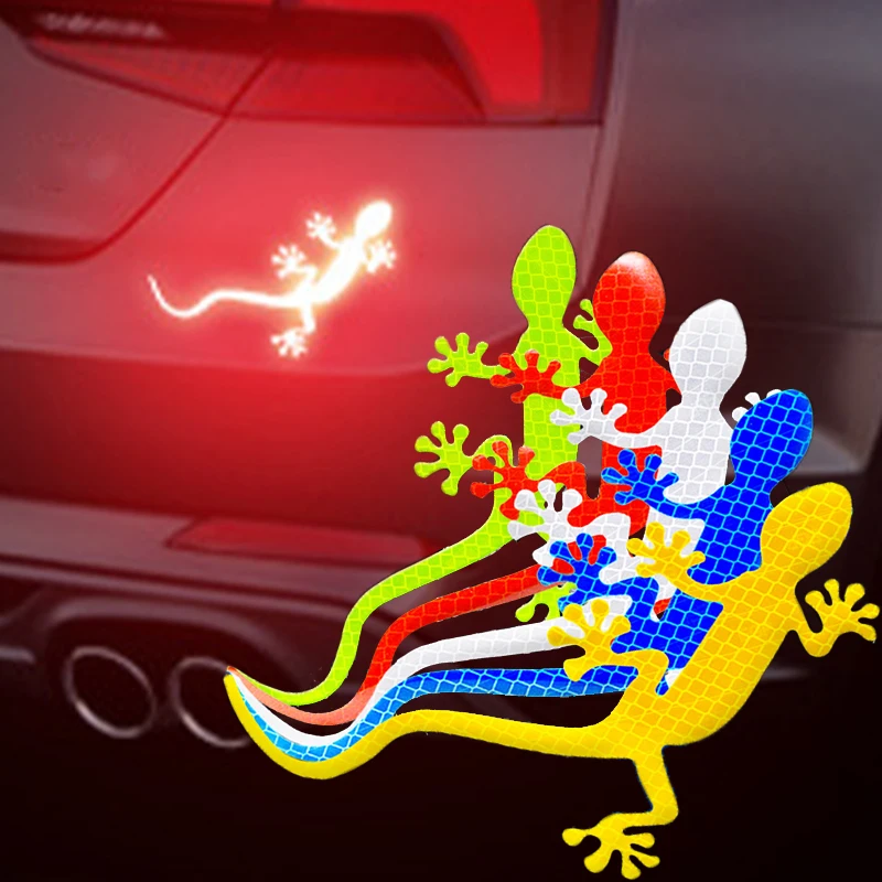 Reflective Sticker Safety Warning Mark Cars Auto Exterior Accessories Night Driving Warning Gecko Strip Light Reflector