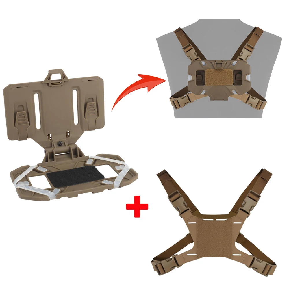 Tactical MOLLE Folding Navigation Board CS Airsoft Map Case with Vest Panel Mount Strap Admin Panel Mobile Phone Holder