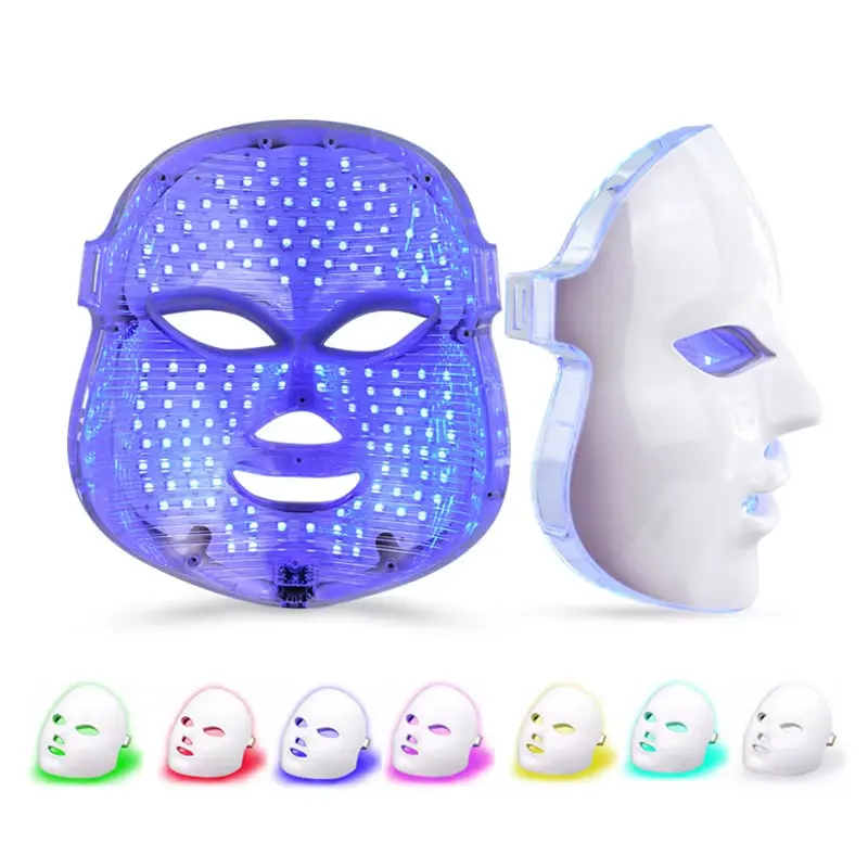 7 Colors LED Photon Therapy Facial Beauty Mask Apparatus Rejuvenating Whitening Skin Care Anti Acne Wrinkle Removing Home