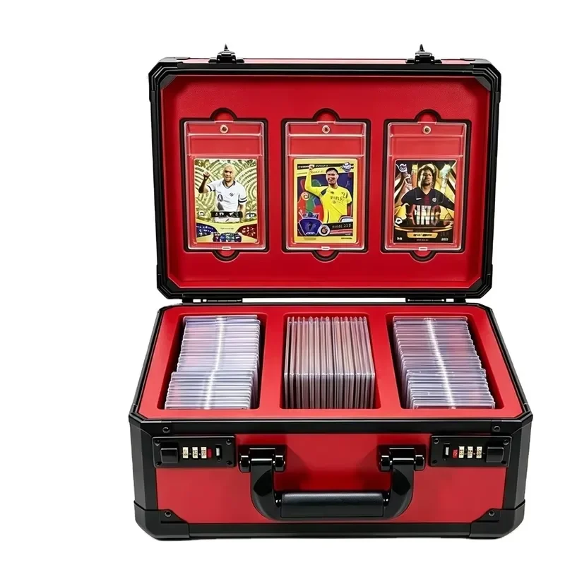 Aluminum Trading Card Storage Case for PSA Graded Cards Sports Card Holder Lockable Carrying Case Tool Box