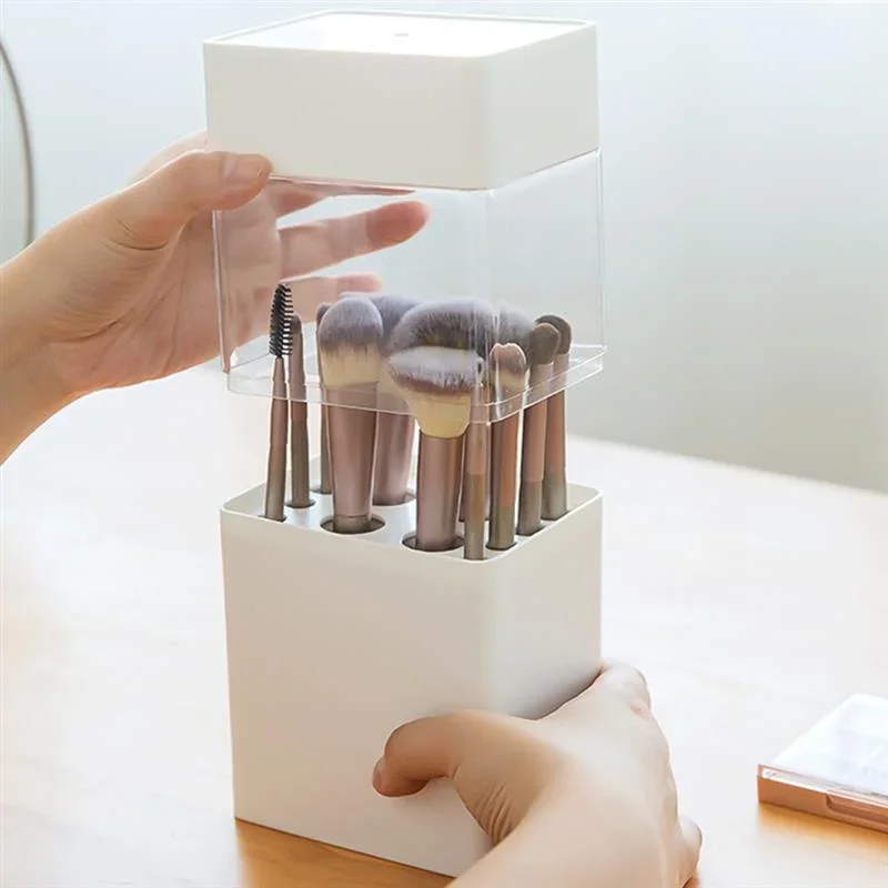 Makeup Brush Storage Cartridge Dust Pen Bucket Desktop Acrylic Eyebrow Pencil Storage Cosmetic Eye Shadow Brush Storage Box