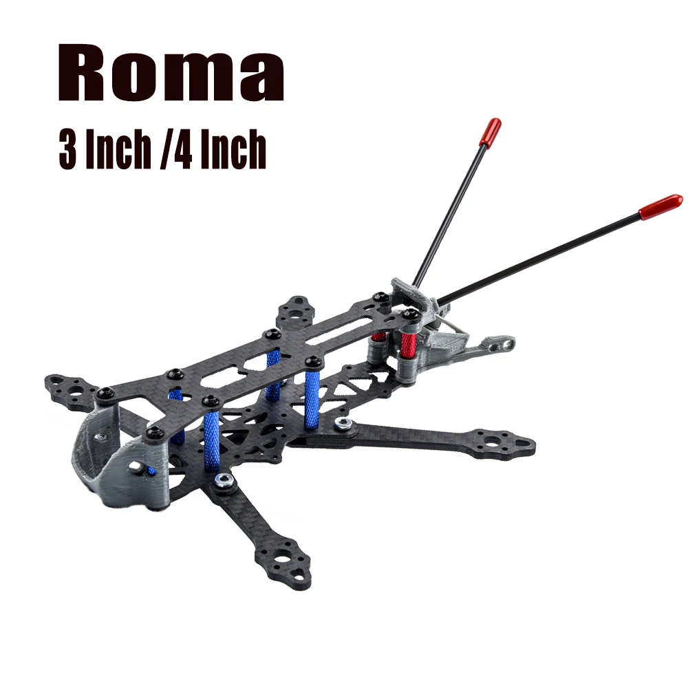 Roma 3 Cal 4 Cal/150mm 175mm 3K płyta pilśniowa węglowa zestaw ze szkieletem X typ z nadrukiem 3D dla dron FPV quadrocoptera