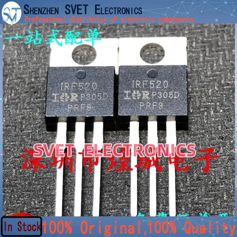 10PCS-50PCS  IRF520  TO-220 MOS 100V 10A  Original In Stock Fast shipping