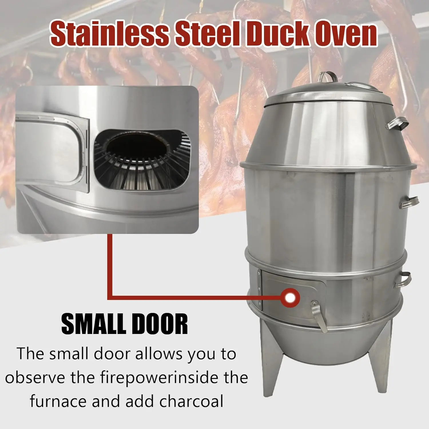Charcoal Roast Duck Oven Commercial Barbecue Roaster Stainless Steel BBQ Chicken Grill Beijing Duck Roasting Machine