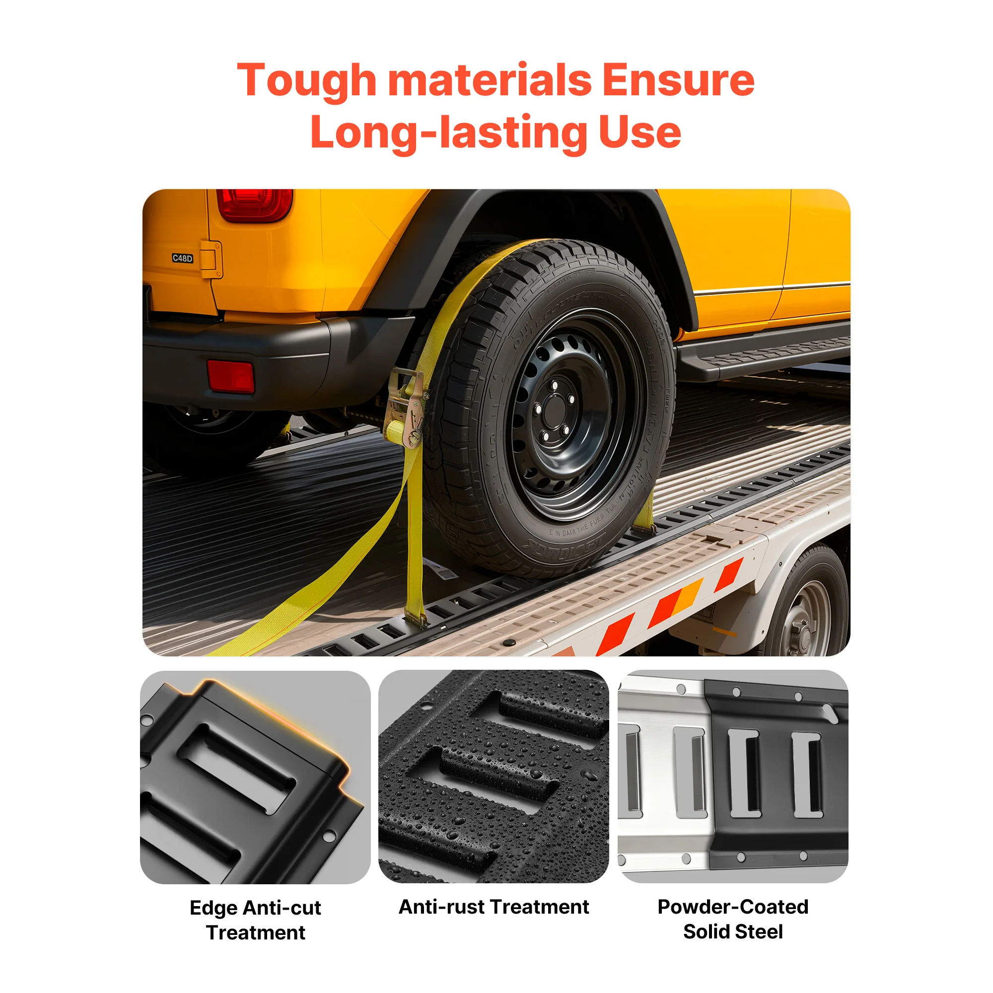 SucceBuy 4 Pack 7.7 ft E-Track Tie-Down Rail Kit with 2 Ratchet Straps & 8 O-Rings & 8 Tie-Offs for Vans Trailers Motorcycles