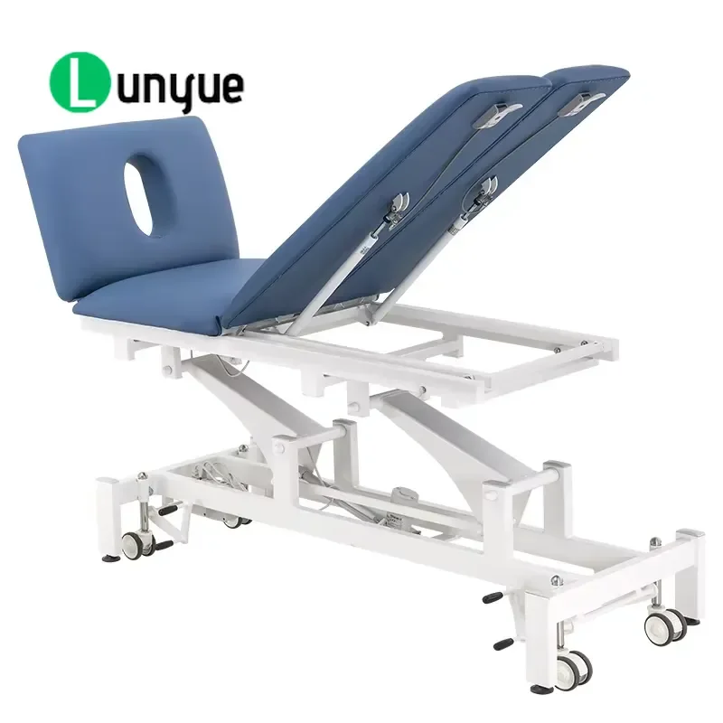 Modern Foldable Adjustable Electric Massage Therapy Bed 3 Section High Density Sponge Durable For Commercial Bathroom