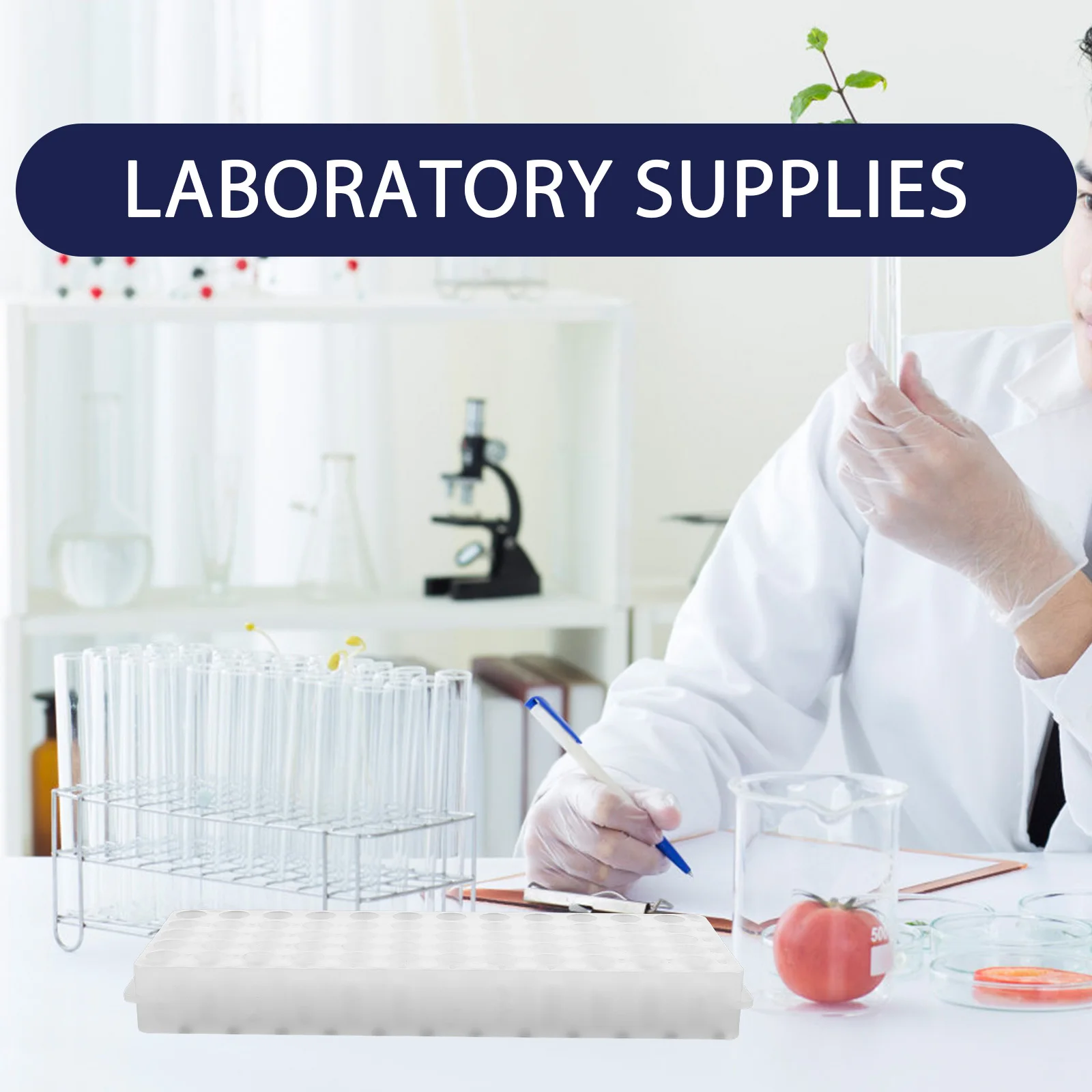 2Pcs Reagenzglas Lagerung Rack 60 Slots Kunststoff Rohr Halter Langlebig Labor Organizer Fach Fläschchen Schuss Halter Rack