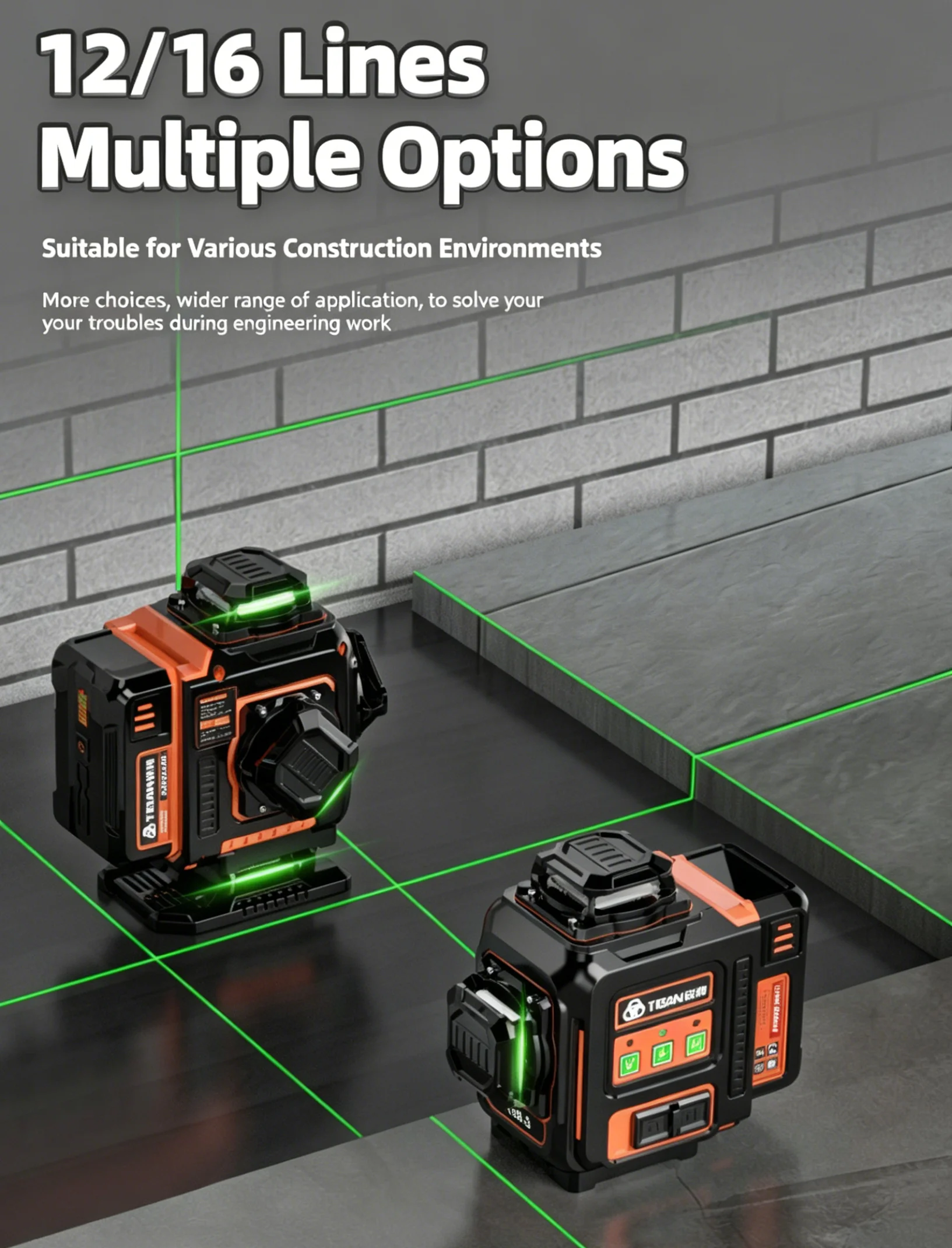 高精度TB-7199-3レーザー 12ライン3D/16ライン - Laser Level 16 Lines 4D Green のレビューと価格