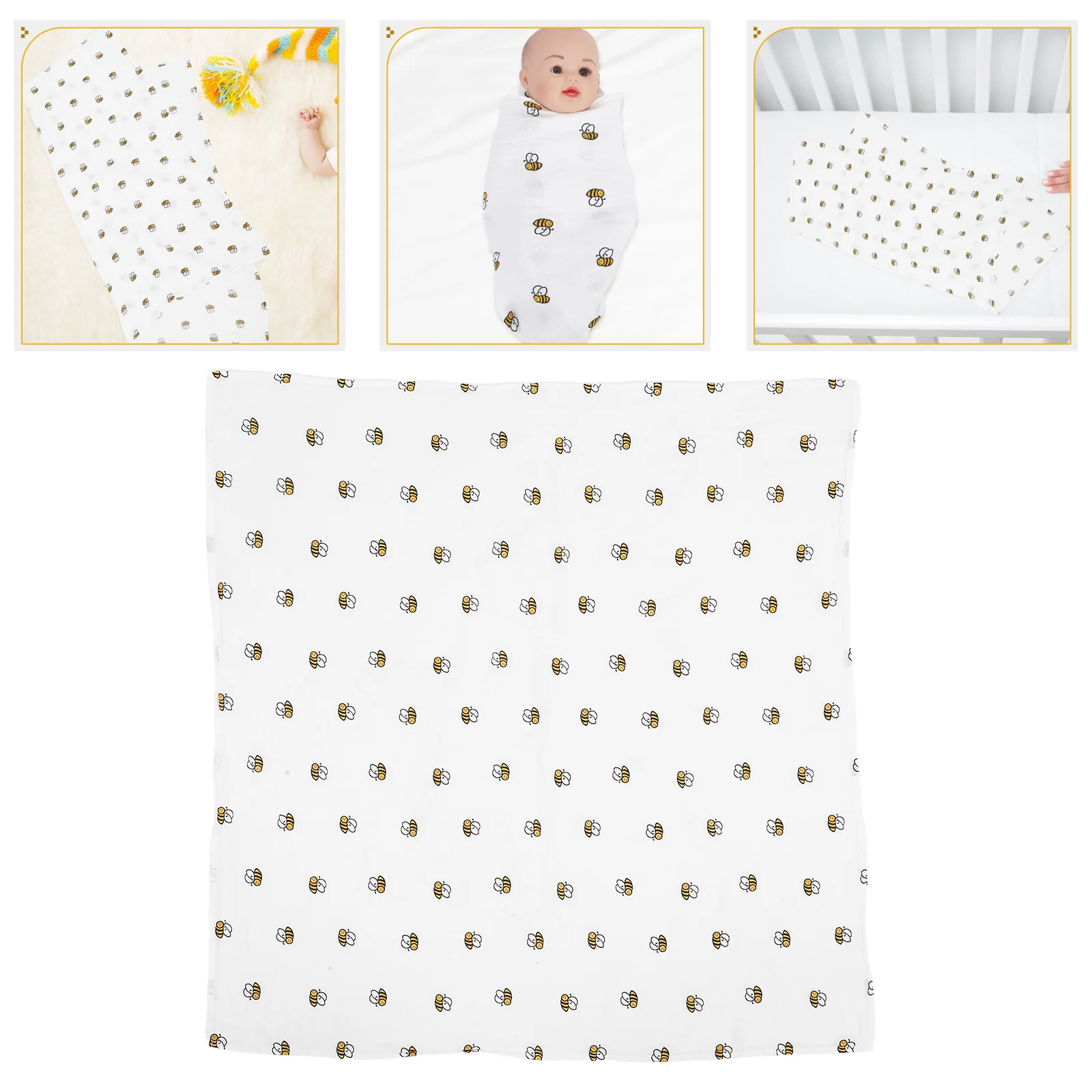 

Swaddle Blanket Lightweight Breathable Muslin Cotton Newborn Toddler Bath Gauze Wrap Universal Shower Gift Soft Comfortable
