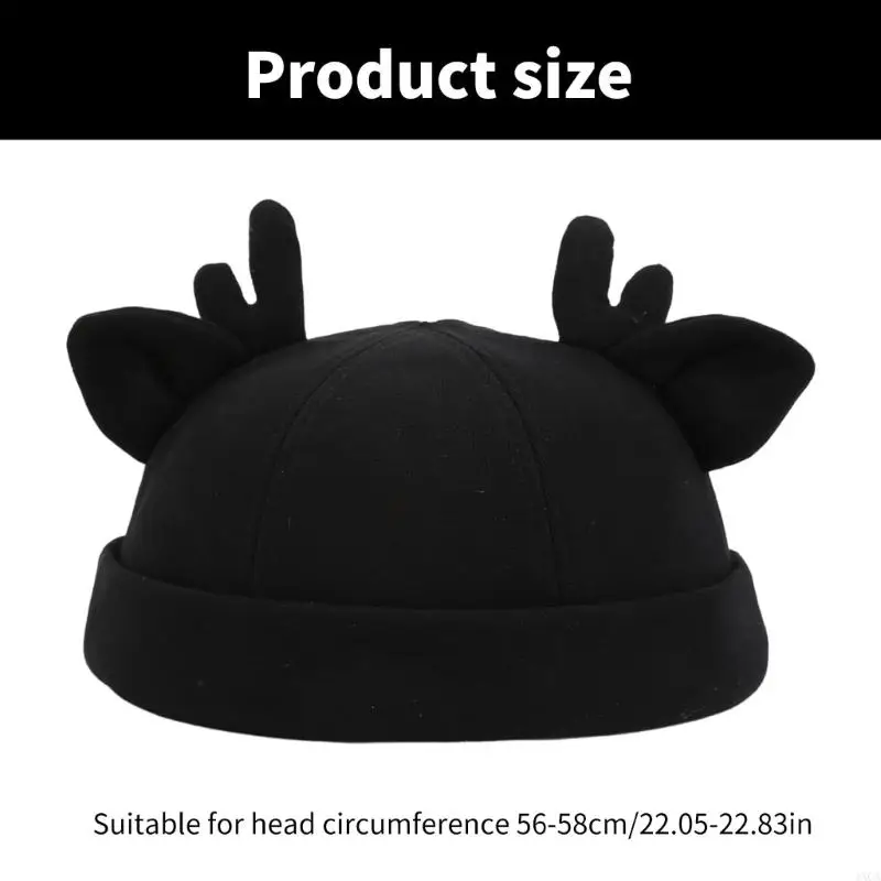 1xca Cool Brimless Breams Chapeau réglable Leon Hat Antler Ears Street Wear