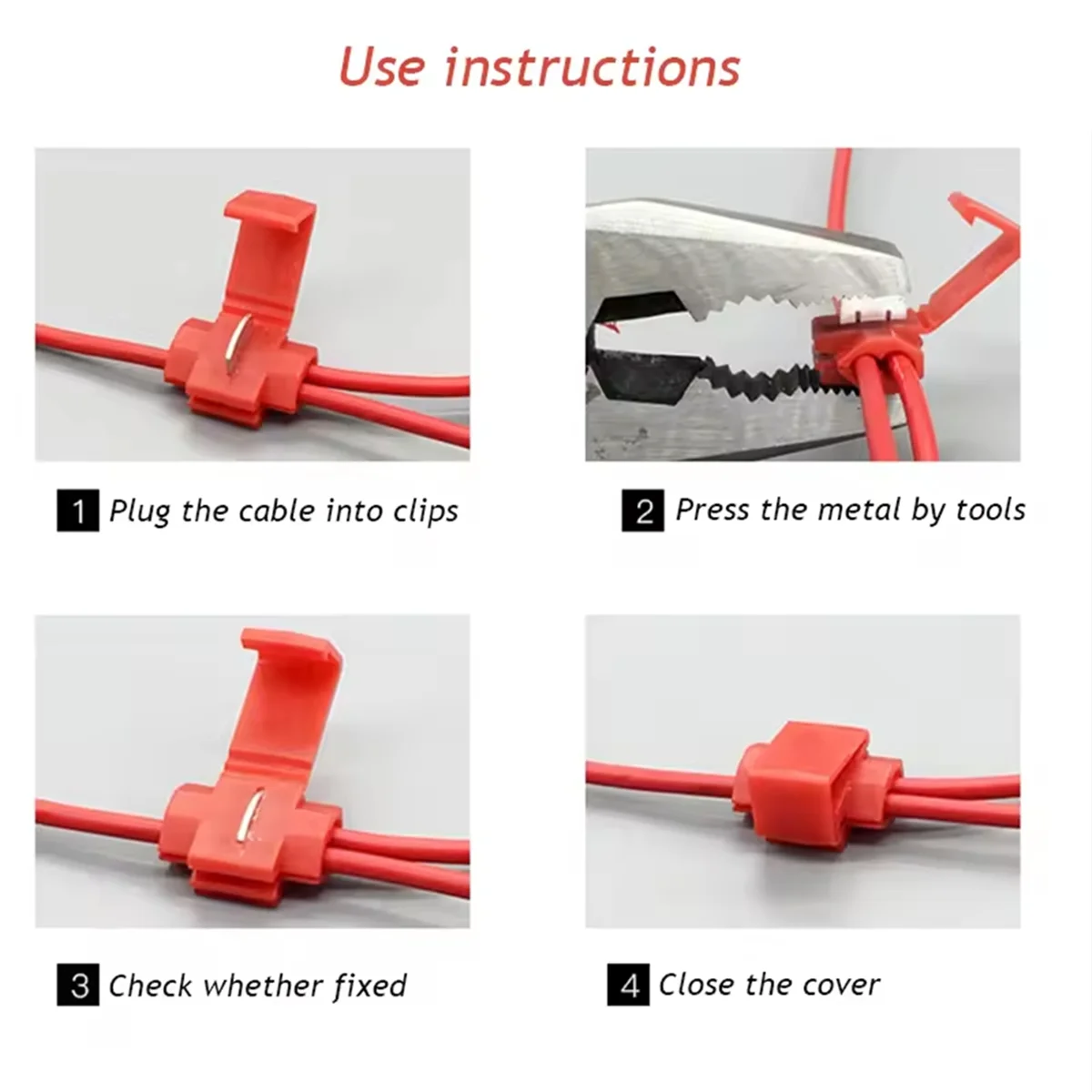ABNJ Lock Electric Wire Cable Connectors Quick Splice Terminals Crimp Non Destructive for Wire Car Boat Motorcycle 65pcs