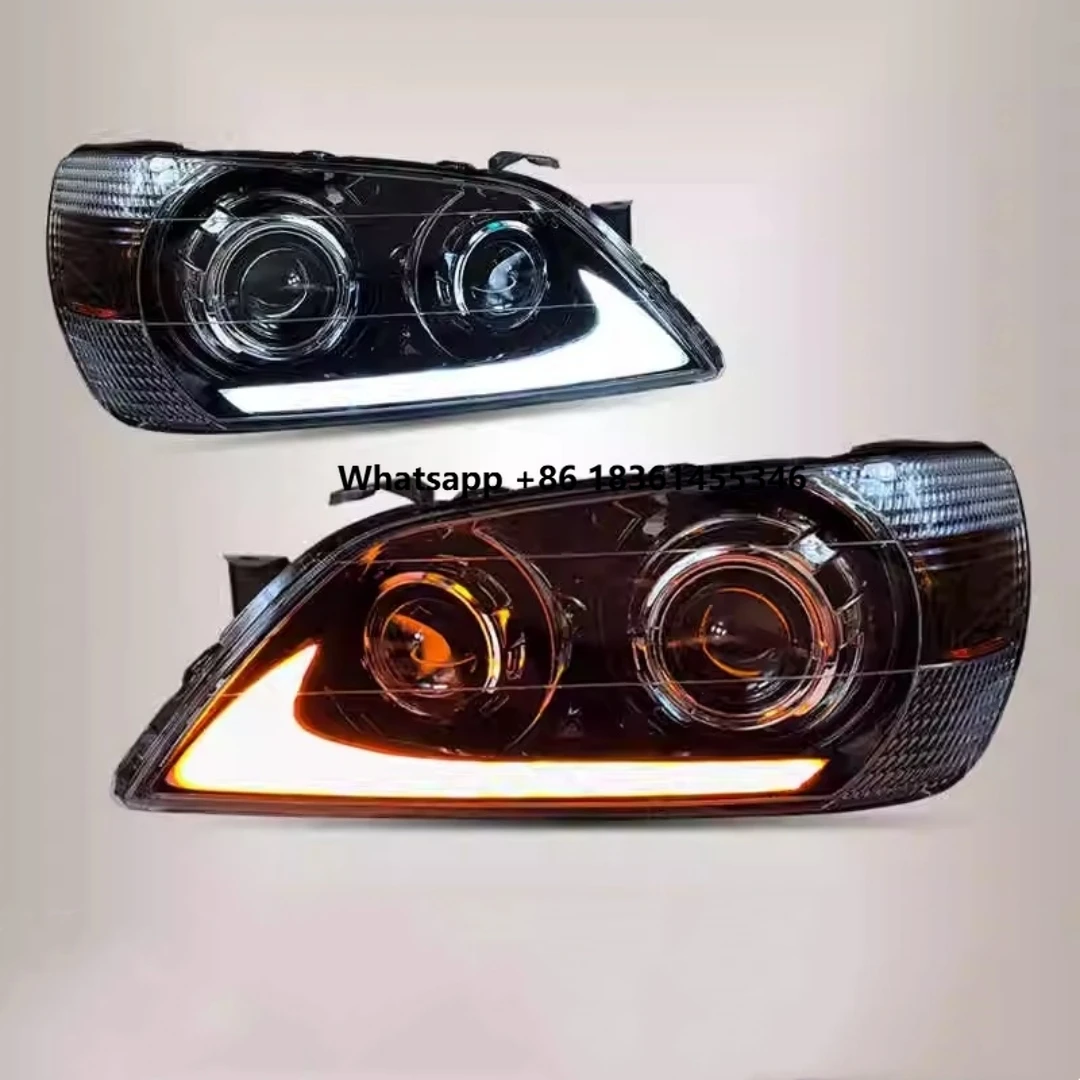 For  ALTEZZA RS200 IS200 modified  black Headlamp Lens Daytime Running Light Car LED Headlight Assembly