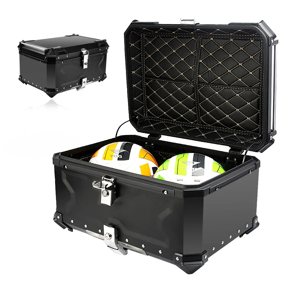 100l Motorcycle Waterproof Carrier Box Alu Plastic Aluminum Wholesale Quick Release Motorcycle Top Case
