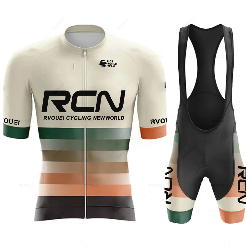 2023 Rcn Team Cycling Jersey Set Man Summer MTB Cycling Clothing Short Sleeve Ropa Maillot Ciclismo Outdoor Riding Bike Uniform