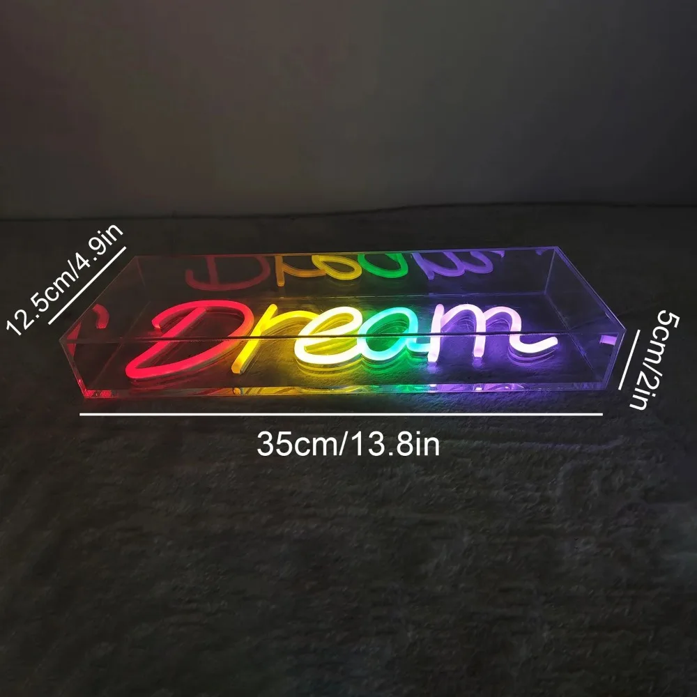 Insegne al neon da sogno Insegne al neon da sogno per la decorazione della parete Insegne luminose Insegne luminose con interruttore di alimentazione USB al neon colorato