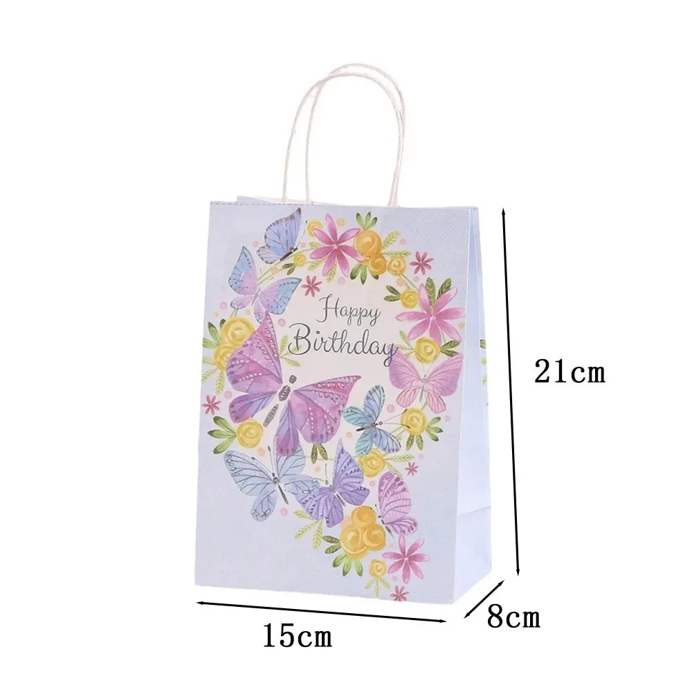 Sacos De Presente De Papel De Borboleta Com Alças, Sacos De Doces Para Meninas, Decorações De Festa De Aniversário, Favor Do Chuveiro Do Bebê, Novo Estilo, 6 Pcs, 24Pcs