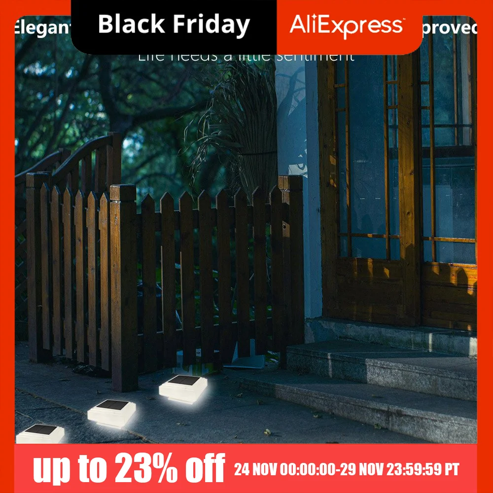 

Водонепроницаемый солнечный светильник для столбов, на солнечной батарее, белый/теплый свет, светодиодные фонари для столбов, квадратные светодиодные лампы для забора и террасы