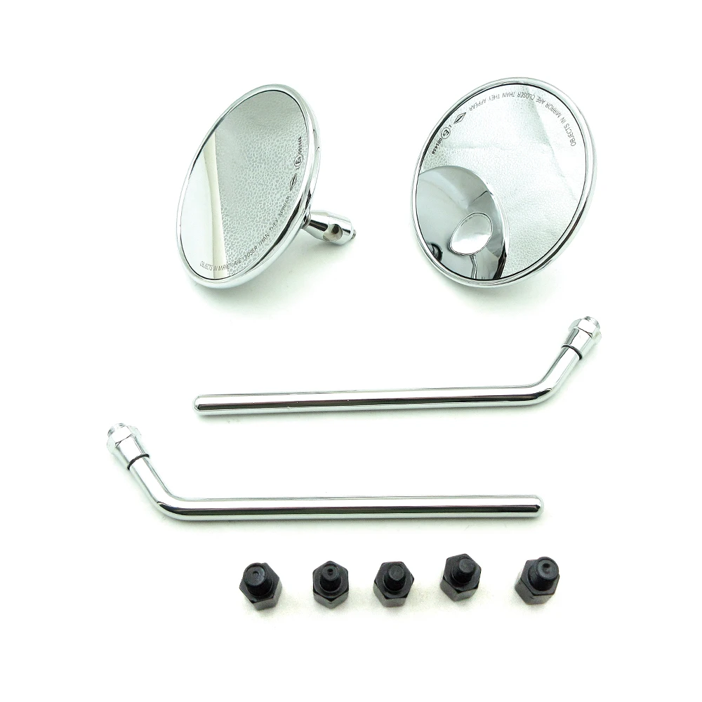 Universal Motorcycle 8/10 MM Round Rearview Side Mirror Set For Harley Cruiser Chopper Cafe Racer Old School Bobber Suzuki Honda