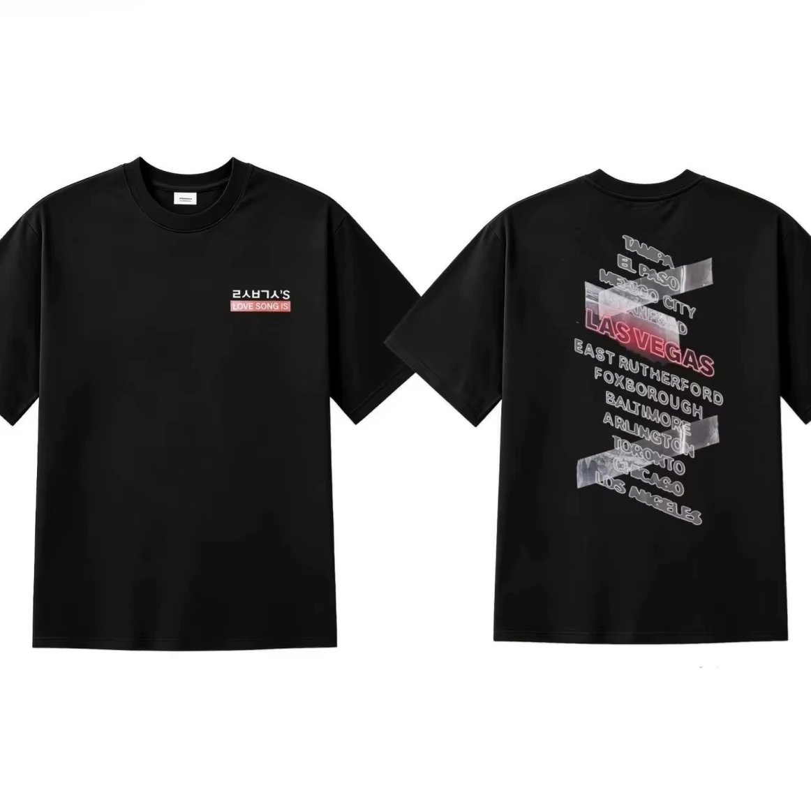 K-pop LOVE SONG IS LAS VEGAS Graphic T-shirt Cotton Short Sleeve Women Men Streetwear Agust D Arirang US Tour Tshirts T-shirt