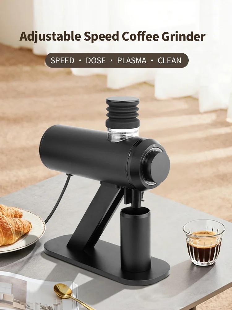 with Variable Frequency Brushless Motor 64MM Flat Burr Coffee Grinding Espresso Coffee Grinder Speed Adjustable 600-1800RPM
