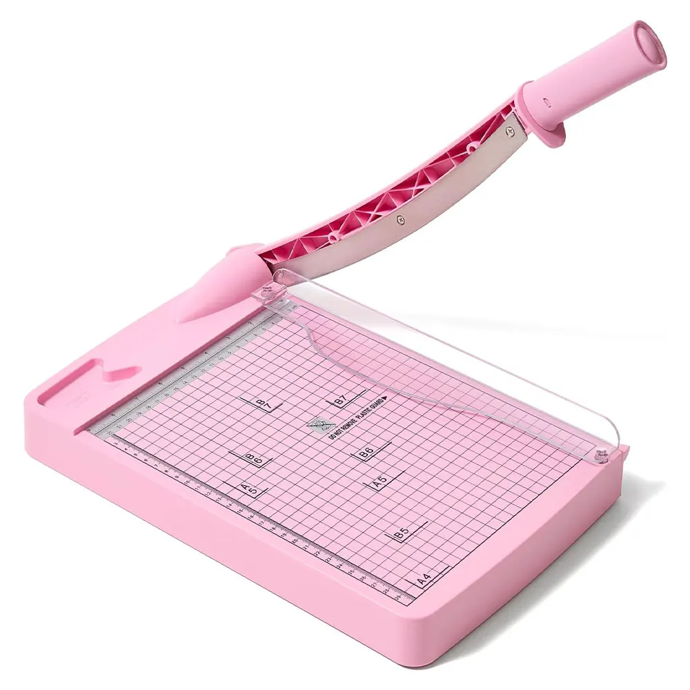 a-12-inch-guillotine-paper-cutter-with-a-safety-guard-and-blade-locking-device-capable-of-cutting-12-sheets-of-paper-at-a-time