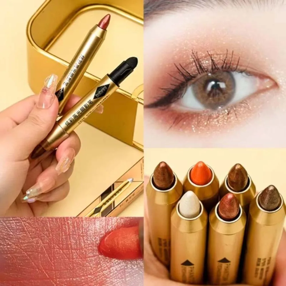 방수 글리터 아이섀도우 펜, 양면 오일 방지 아이섀도우 스틱, 번짐 방지 롱래스팅 에이지오 살 하이라이트 스틱
