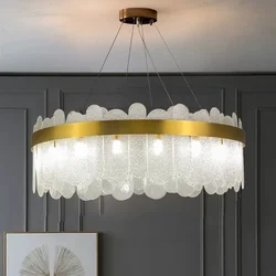 Postmodern LED Glass Chandelier Living Atmospheric Pendan Light Luxury Lamps Bedroom Hotel Shop Restaurant Bar Chandelier