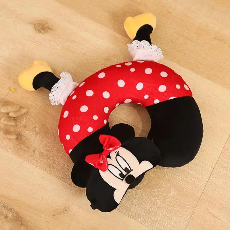 Cartoon Pooh Alien Mickey Minnie Cute Shape Neck Pillow Animal Plush Travel Car Home Pillow Health Care with Eye Mask