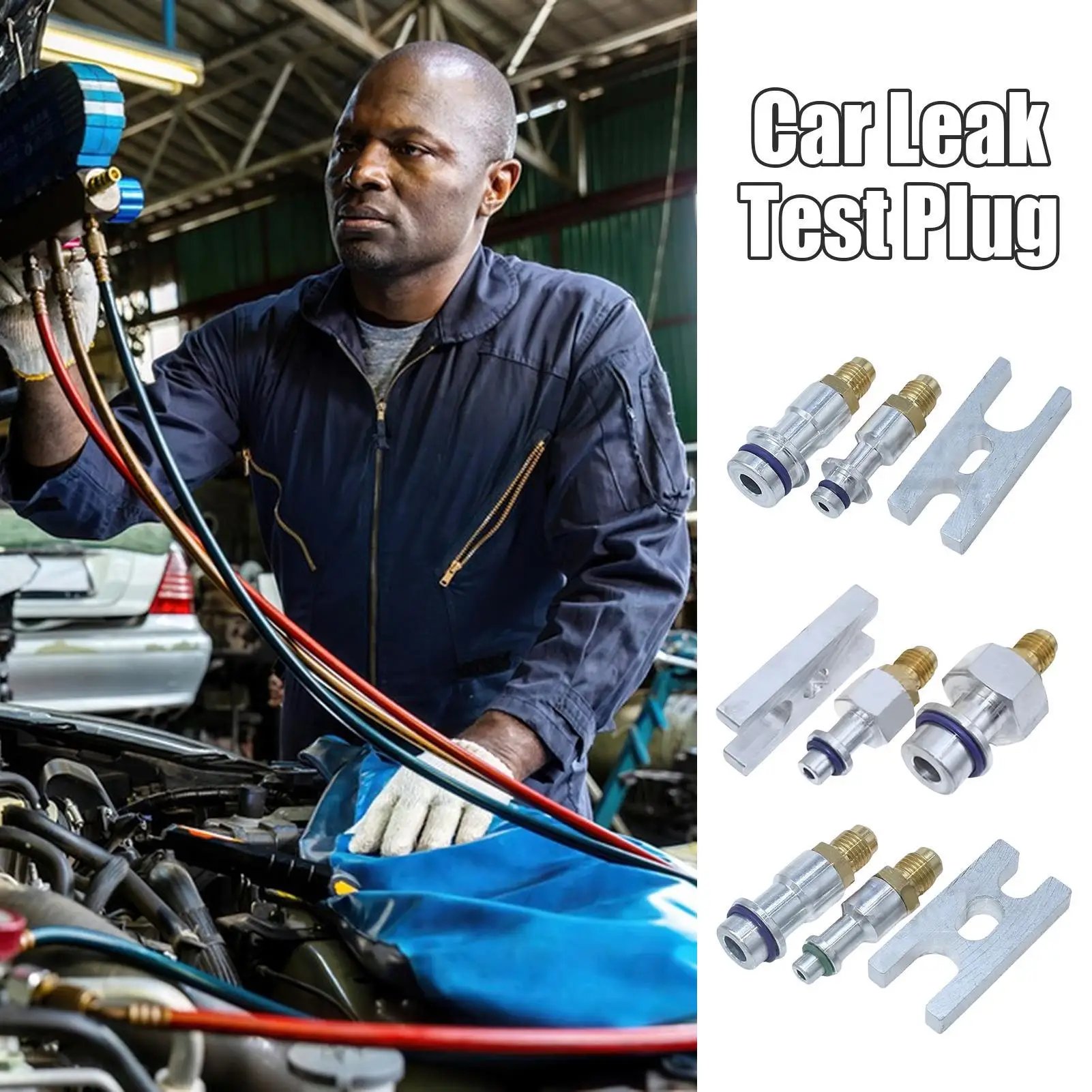 Air Conditioner Leak Test Plug Car Air Conditioner Maintenance Tool AC Pipe Test Plug For Auto Shop Workshop Garage Men Mechanic