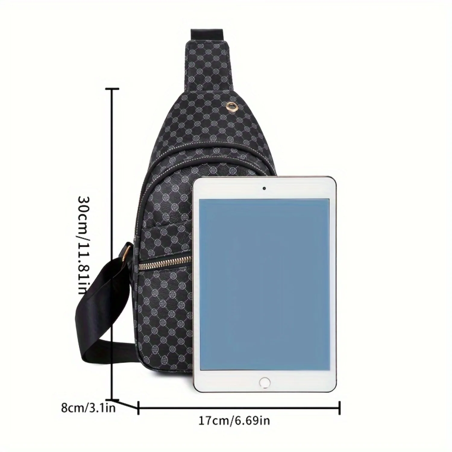 Men's Classic Chest Bag, Casual PU Sling Bag for Fashionable and Versatile Style