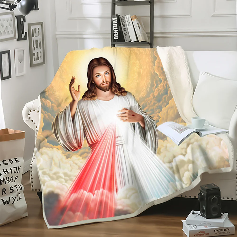 CLOOCL Blanket Easter Christian Catholic Jesus 3D Print Throw Blanket Teen Bedding Home Decor Double Layer Blanket Drop Shipping