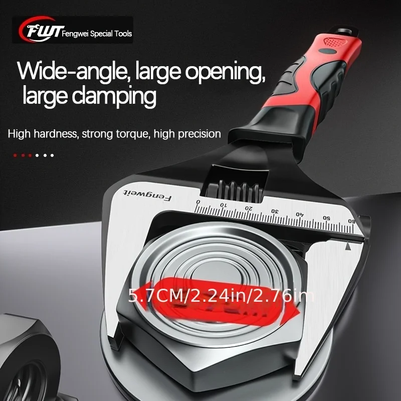 Adjustable Large Opening Wrench - High-Hardness Cr-V Steel, Short Handle, Dual-Purpose Plumbing Tool for Home Repairs
