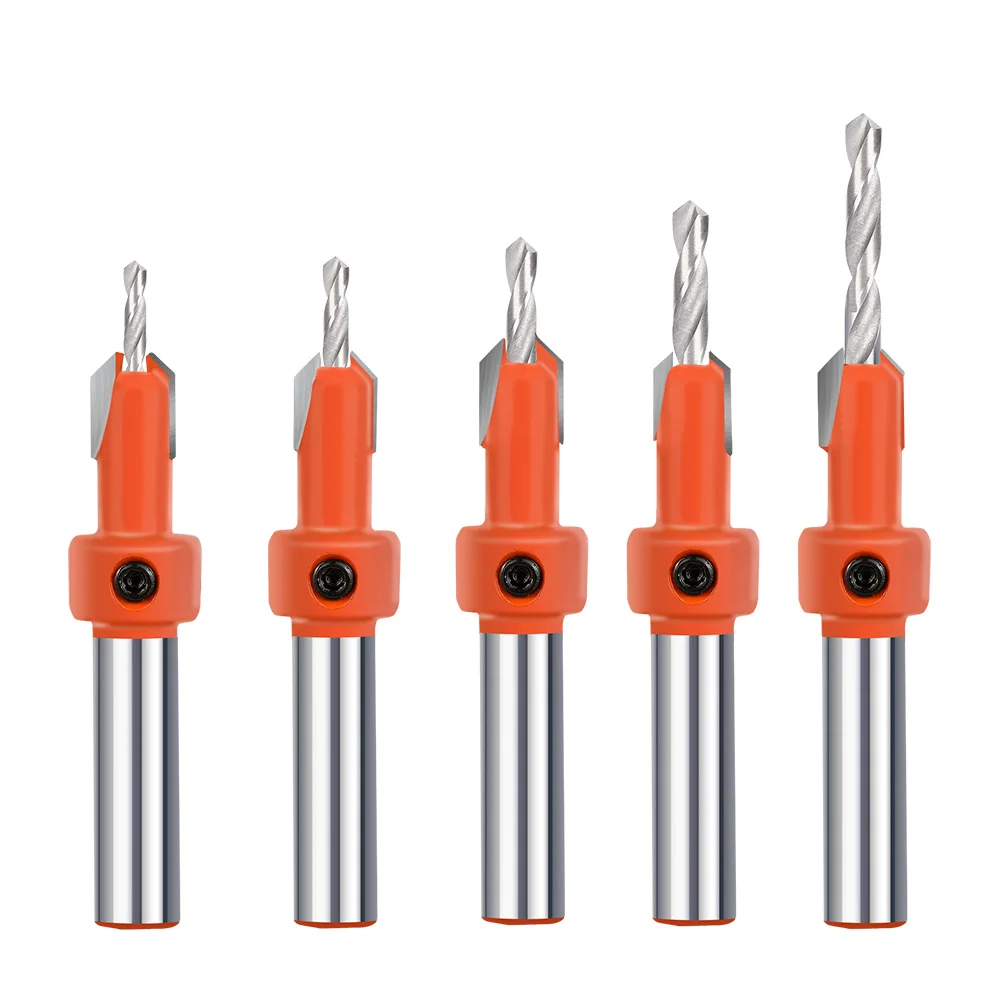 XCAN Drill Bit 8mm Shank Countersink Router Bit Wood Router Bit For Wood Milling Cutter HSS Woodworking Hole Drilling Tools 