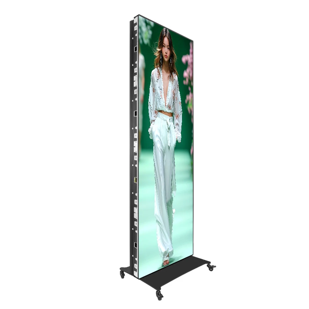 Long Last Indoor Advertising LED Poster Seamless High Fresh Rate LED Modular Aluminum Casing P2 Standing LED Digital Signage