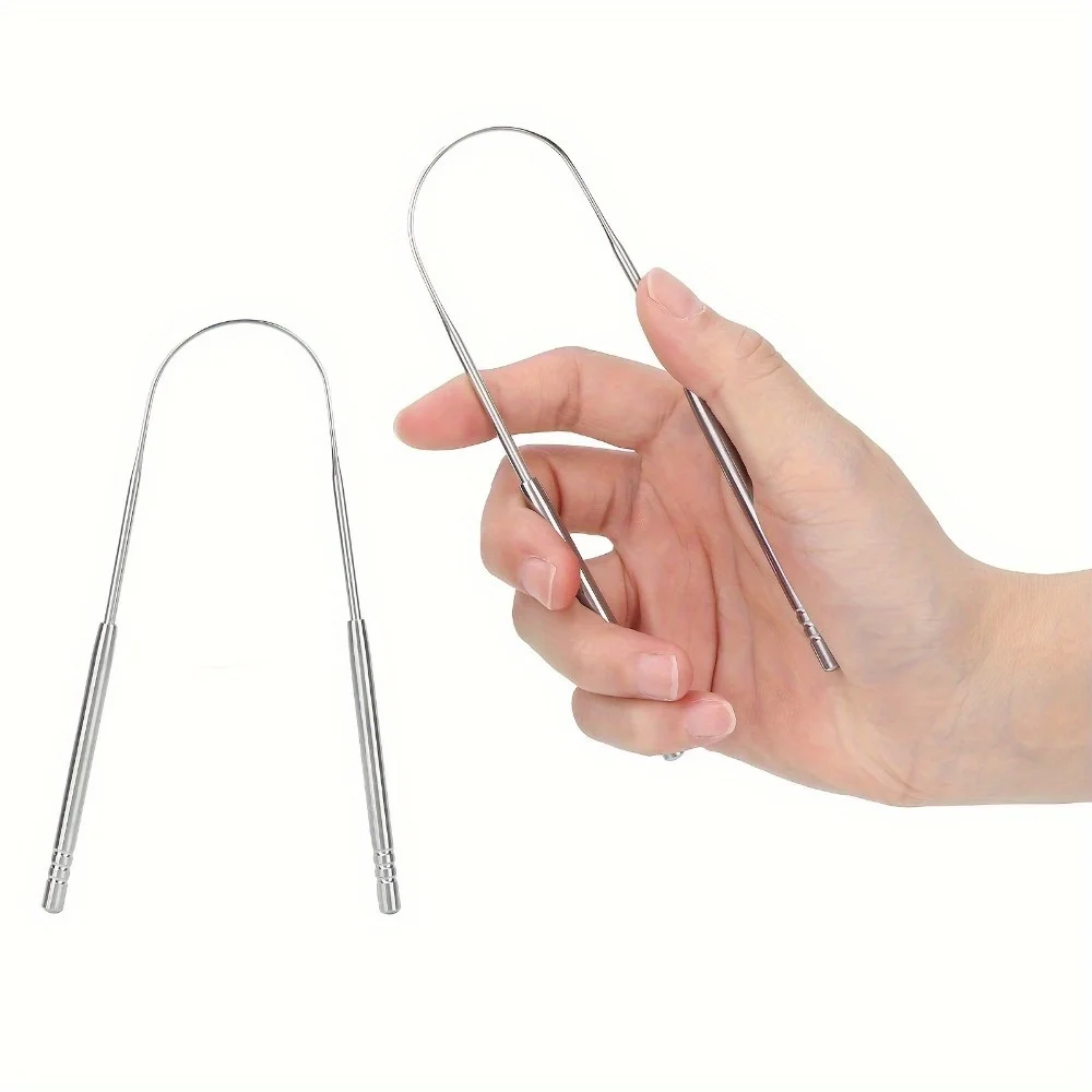 

1 шт. U-образный очиститель языка, скребок для языка из нержавеющей стали, щетка для чистки полости рта, личной гигиены, рождественский подарок