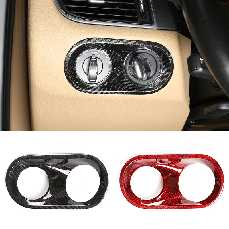 

Real Carbon Fiber Carbon Fiber Car Interior Headlight Switch Frame Cover Sticker Trim For Porsche Macan 2014-2023 Accessoriess