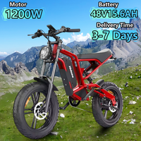 Hidoes HD-B6 Electric Bcycle 1200W 48V15.6AH Lithium Battery Hydraulic Brake Electric Bike 20-inch Fat Tire Adult Riding E-bike